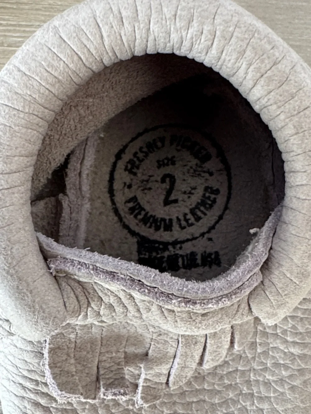 Freshly Picked Taupe Kids Moccasins with Fringe
